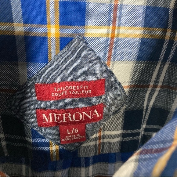 Merona plaid button down shirt size large - Picture 3 of 5
